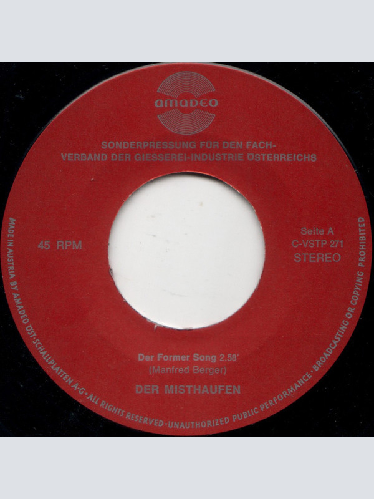 Vinyl / Misthaufen - Der Formersong / Der Weg Zurück