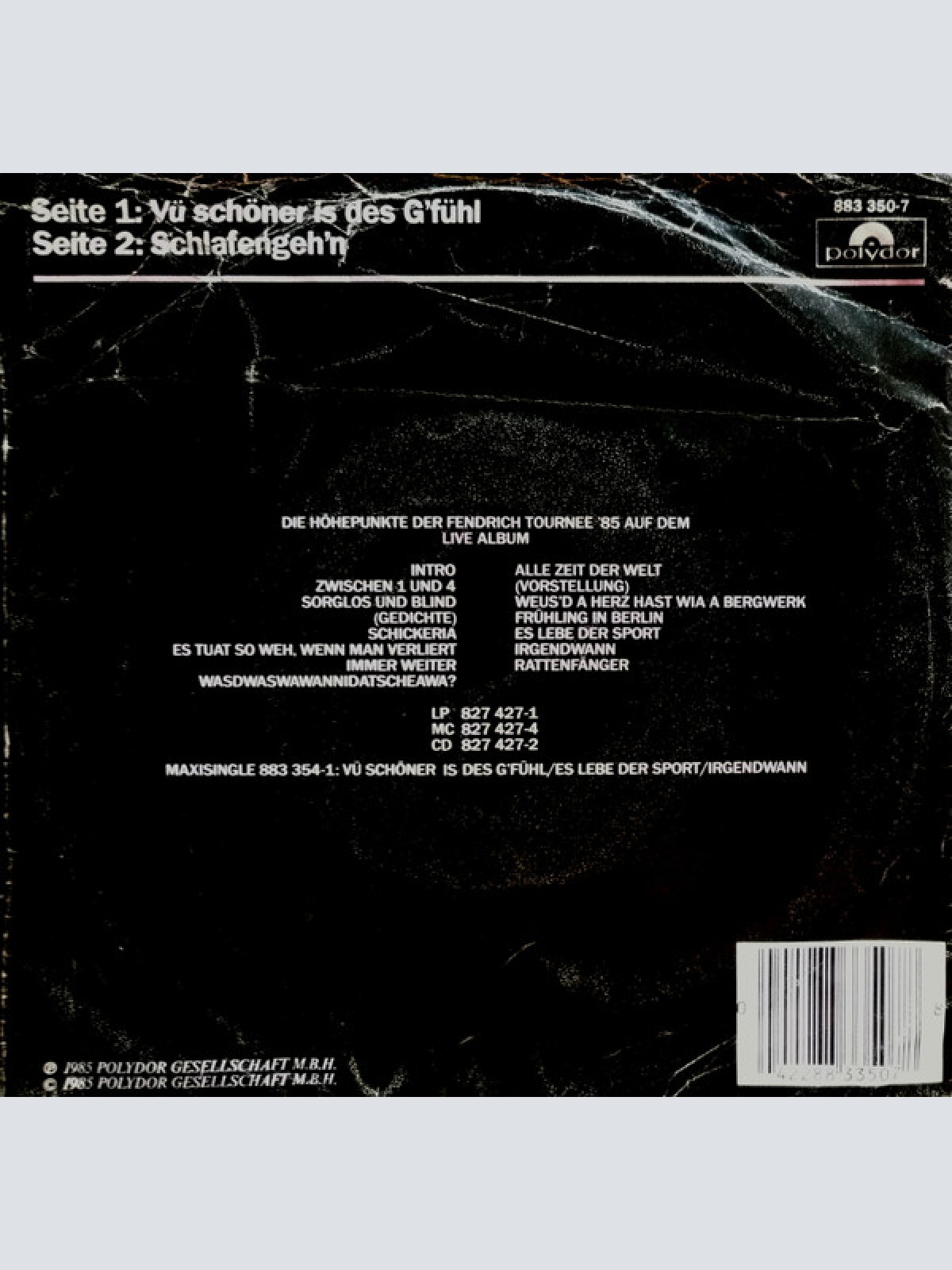 Vinyl / Rainhard Fendrich - Vü Schöner Is Des G'fühl