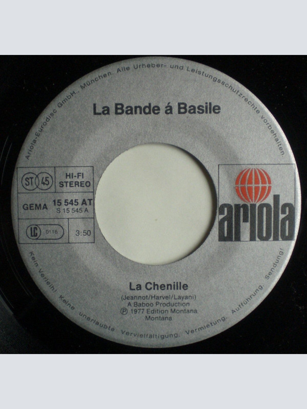 Vinyl / La Bande À Basile* - La Chenille / Ma Cousine
