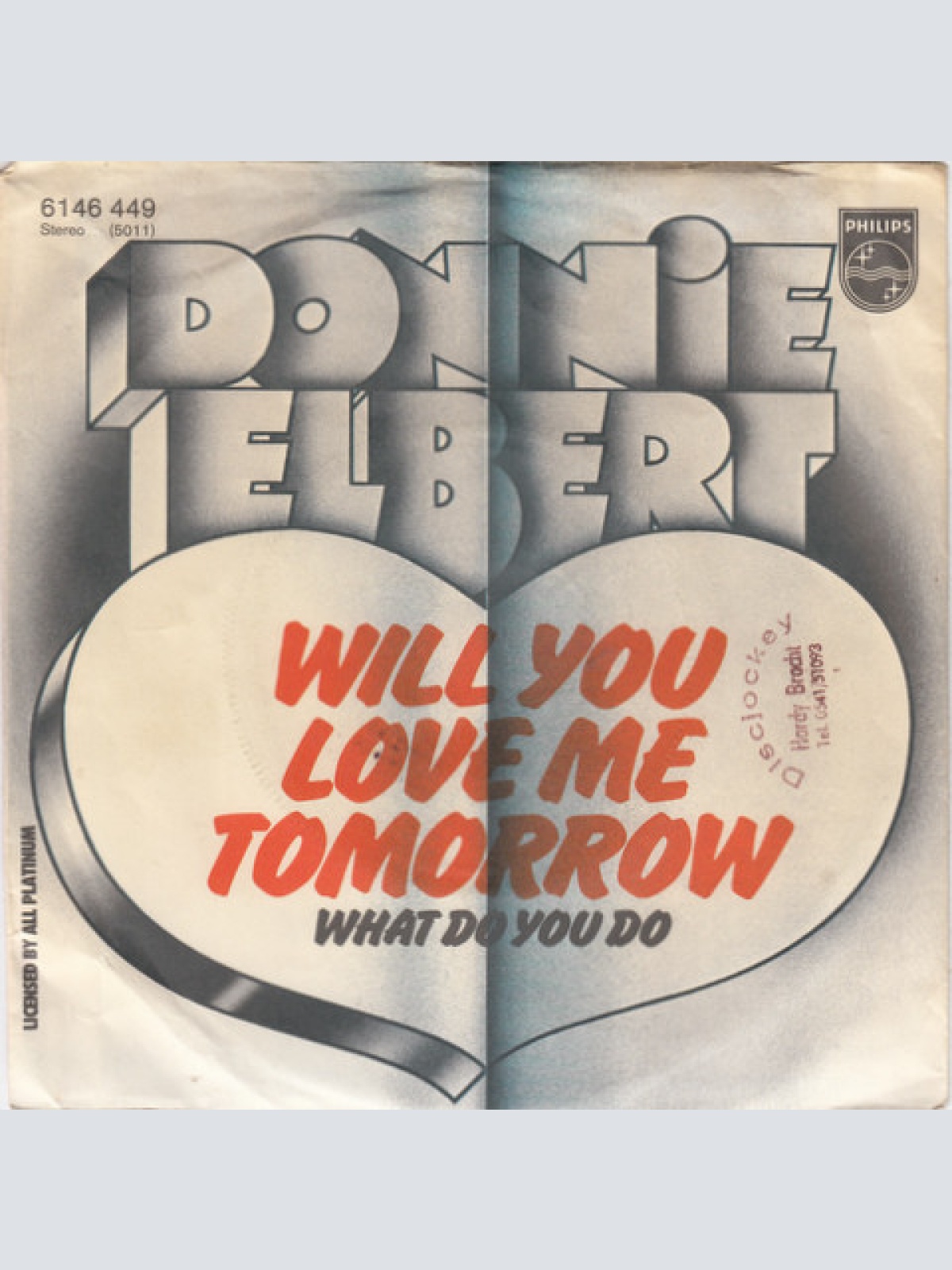 Vinyl / Donnie Elbert - Will You Love Me Tomorrow