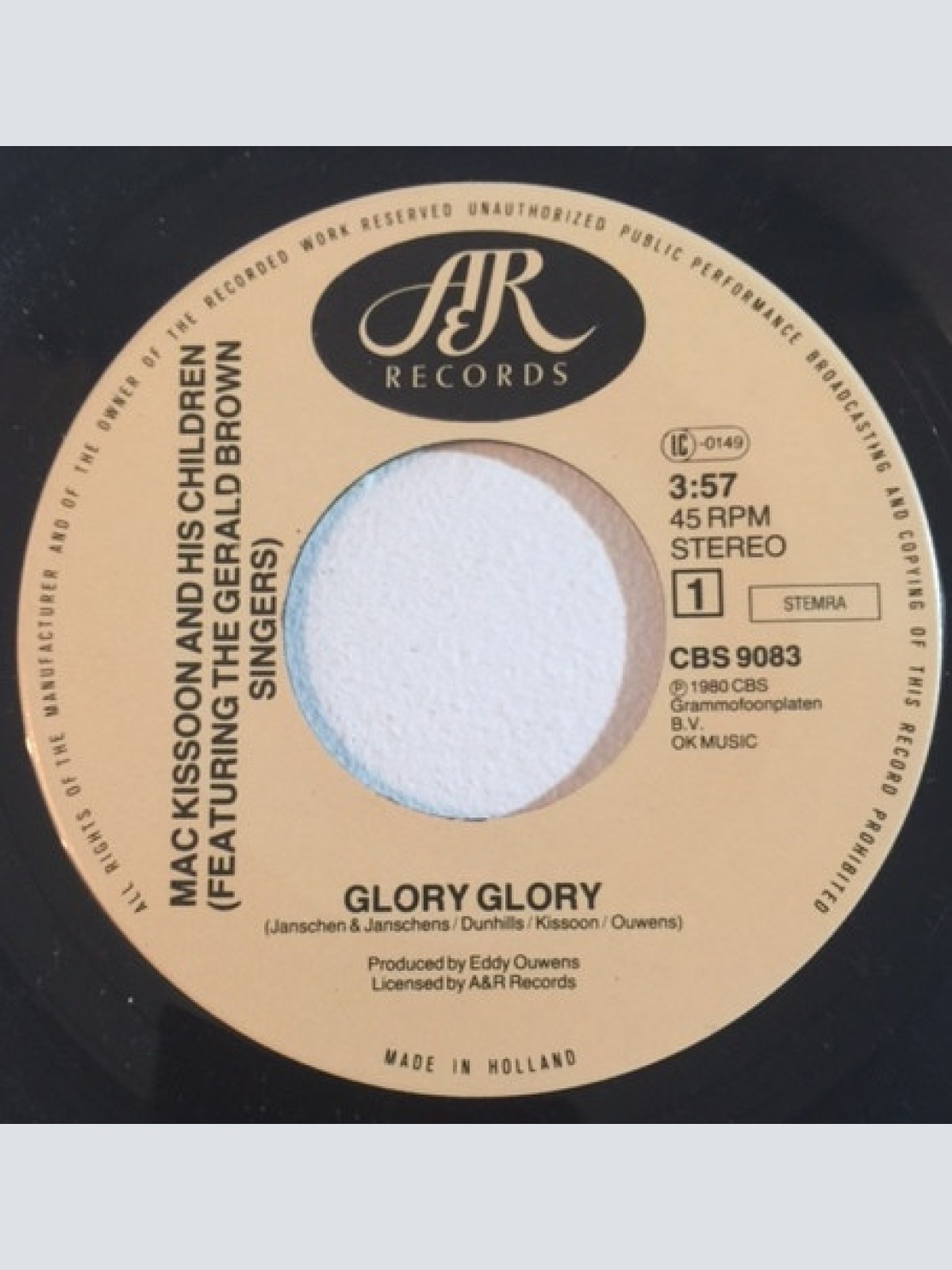 Vinyl / Mac Kissoon And His Children Featuring The Gerald Brown Singers - Glory Glory