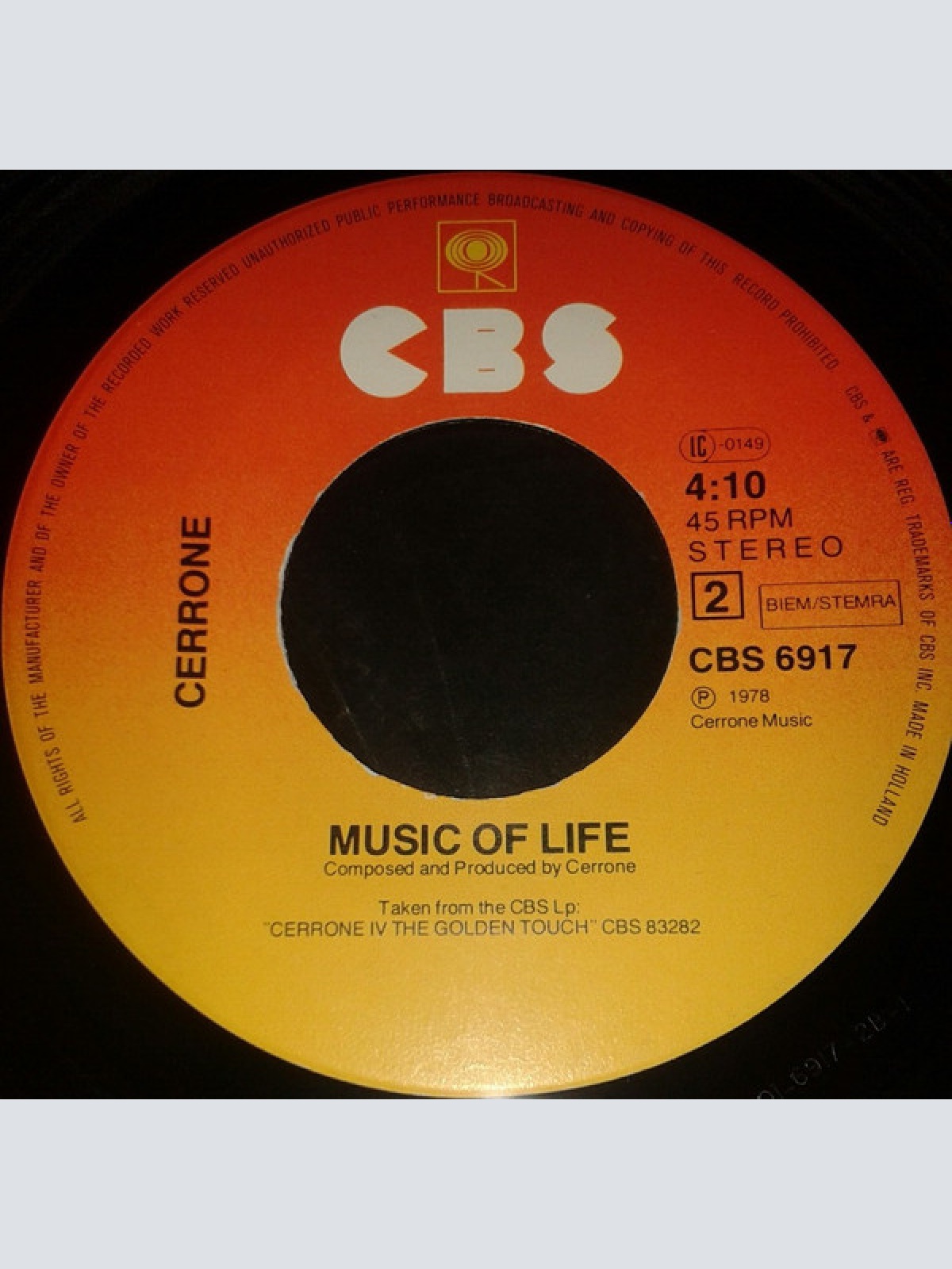 Vinyl / Cerrone - Je Suis Music / Music Of Life