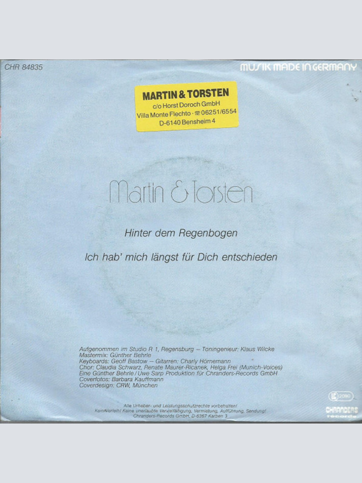 Vinyl / Martin & Torsten - Hinter Dem Regenbogen