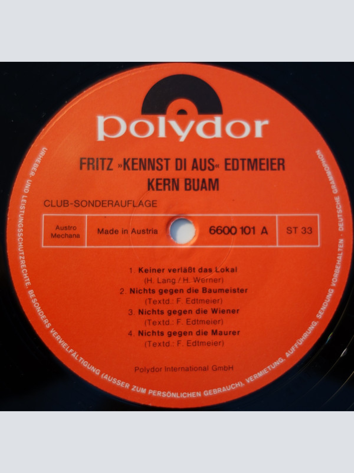 Vinyl / Fritz Edtmeier - Seine Grossen Erfolge