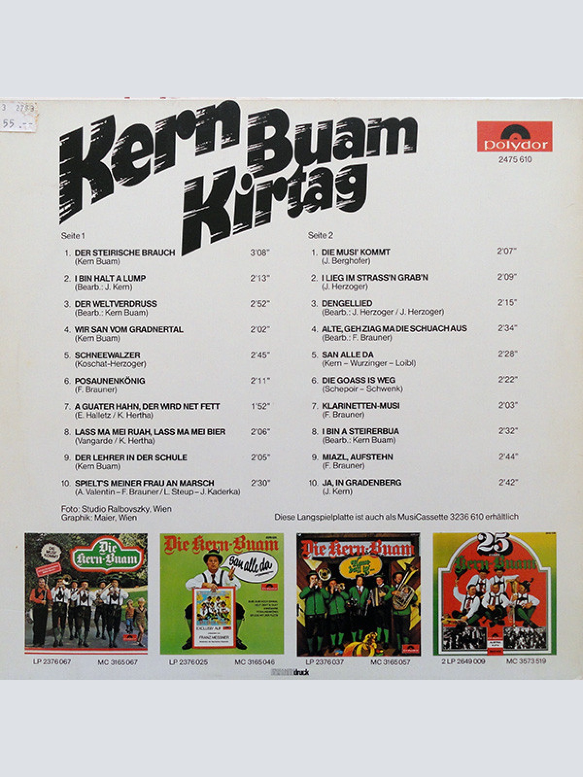 Vinyl / Kern Buam* - Kern Buam Kirtag (Die 20 Größten Erfolge)