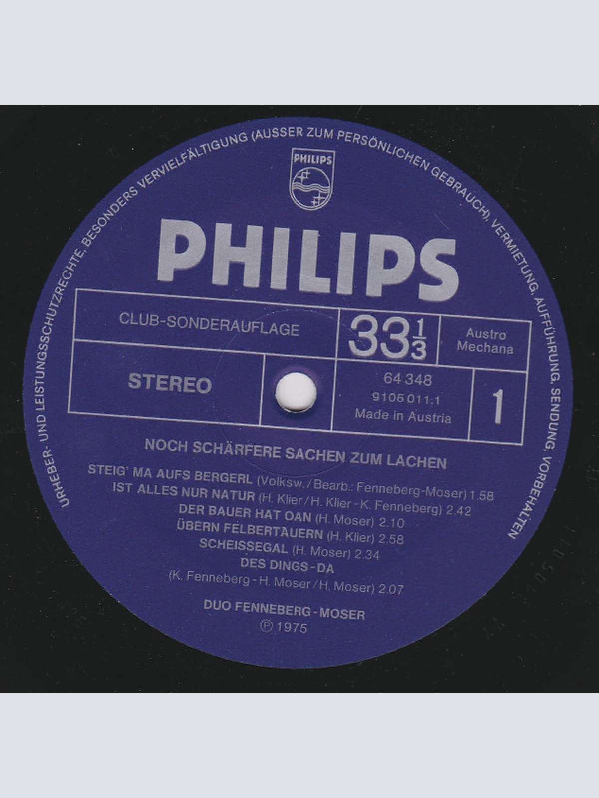 Vinyl / Fenneberg~Moser* - Noch Schärfere Sachen Zum Lachen