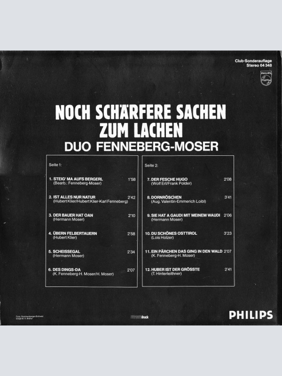 Vinyl / Fenneberg~Moser* - Noch Schärfere Sachen Zum Lachen