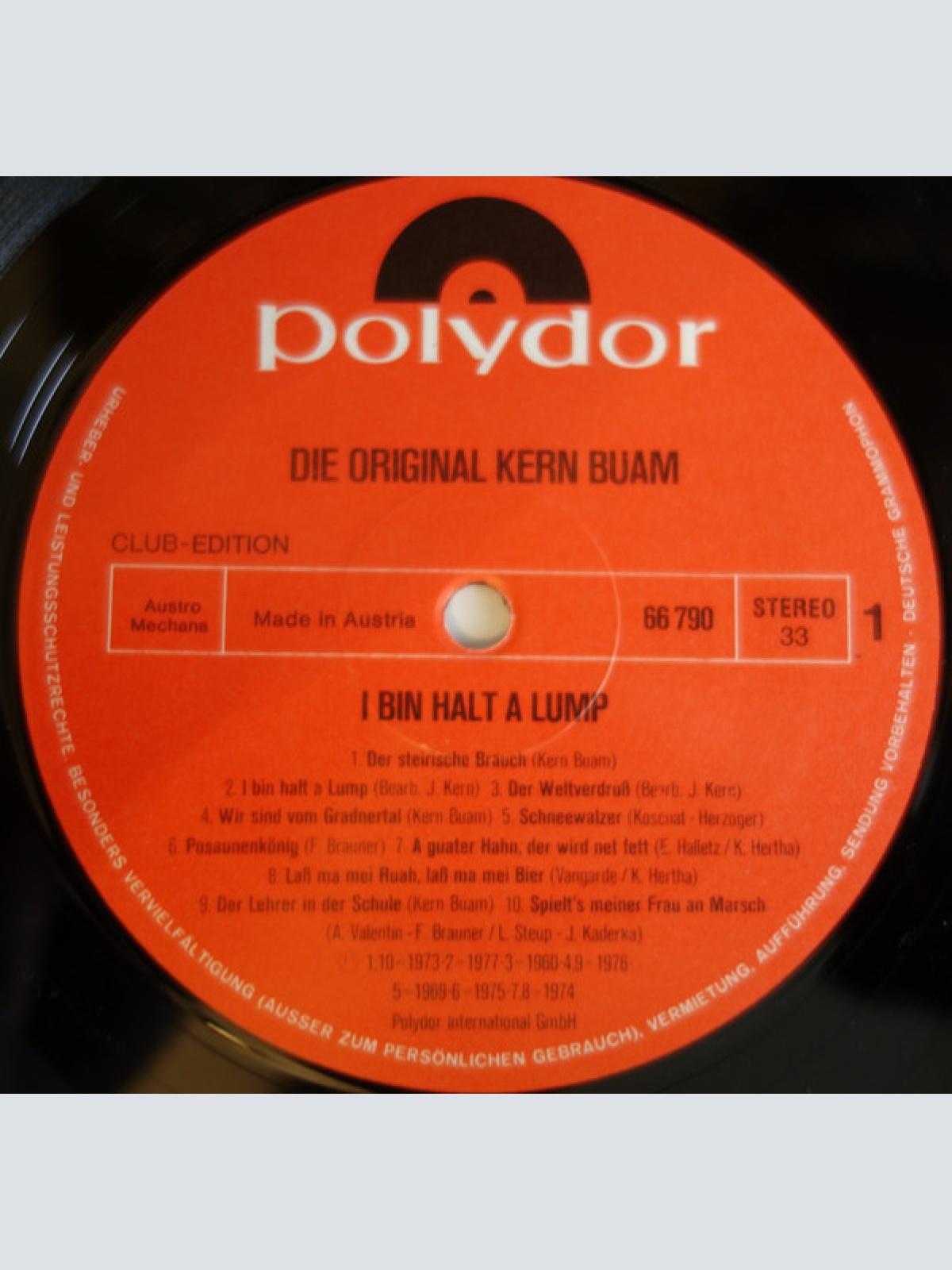 Vinyl / Die Kern Buam - I Bin Halt A Lump