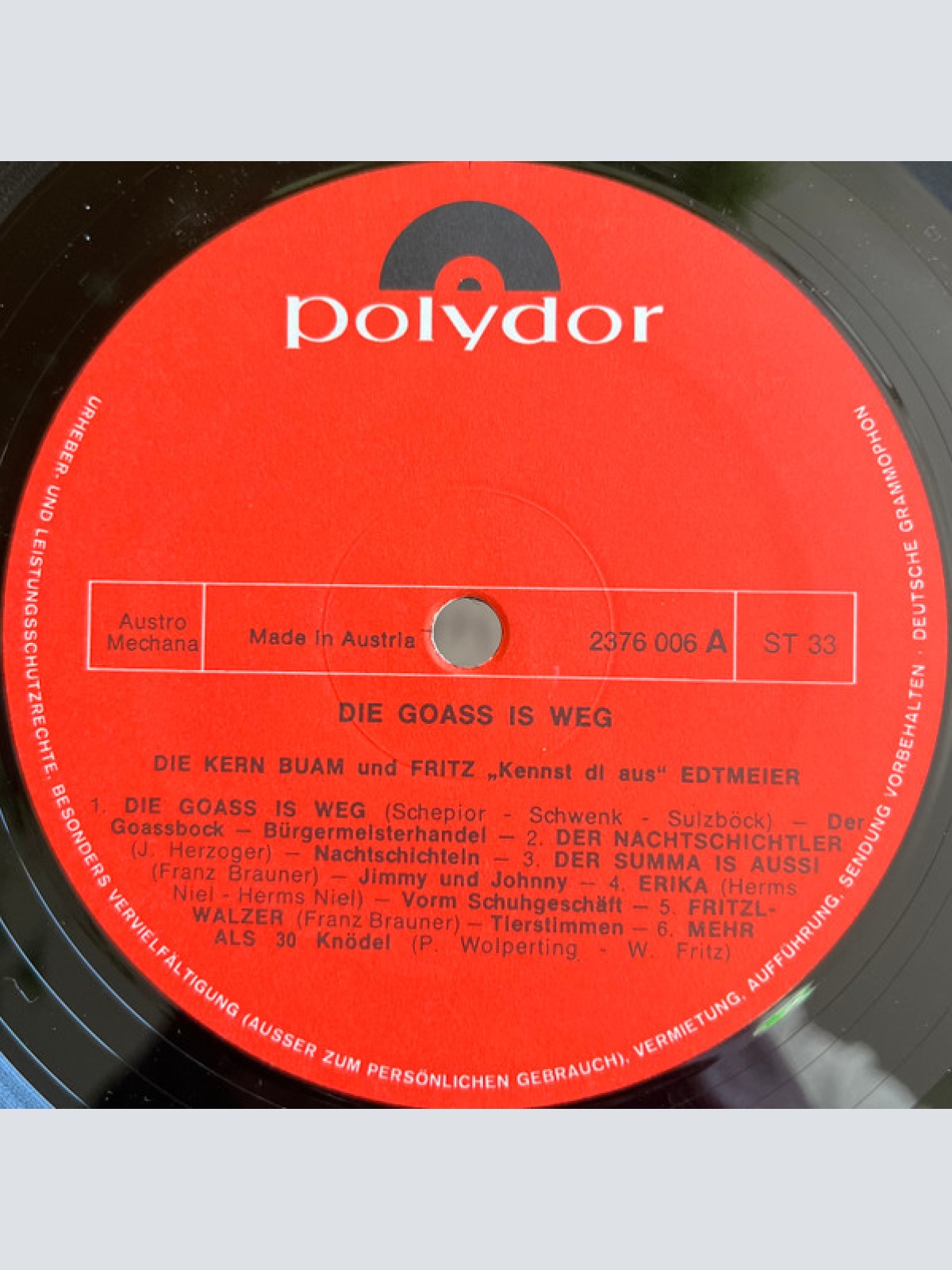 Vinyl / Die Kern Buam Und Fritz „Kennst Di' Aus" Edtmeier* - Die Goass Is Weg