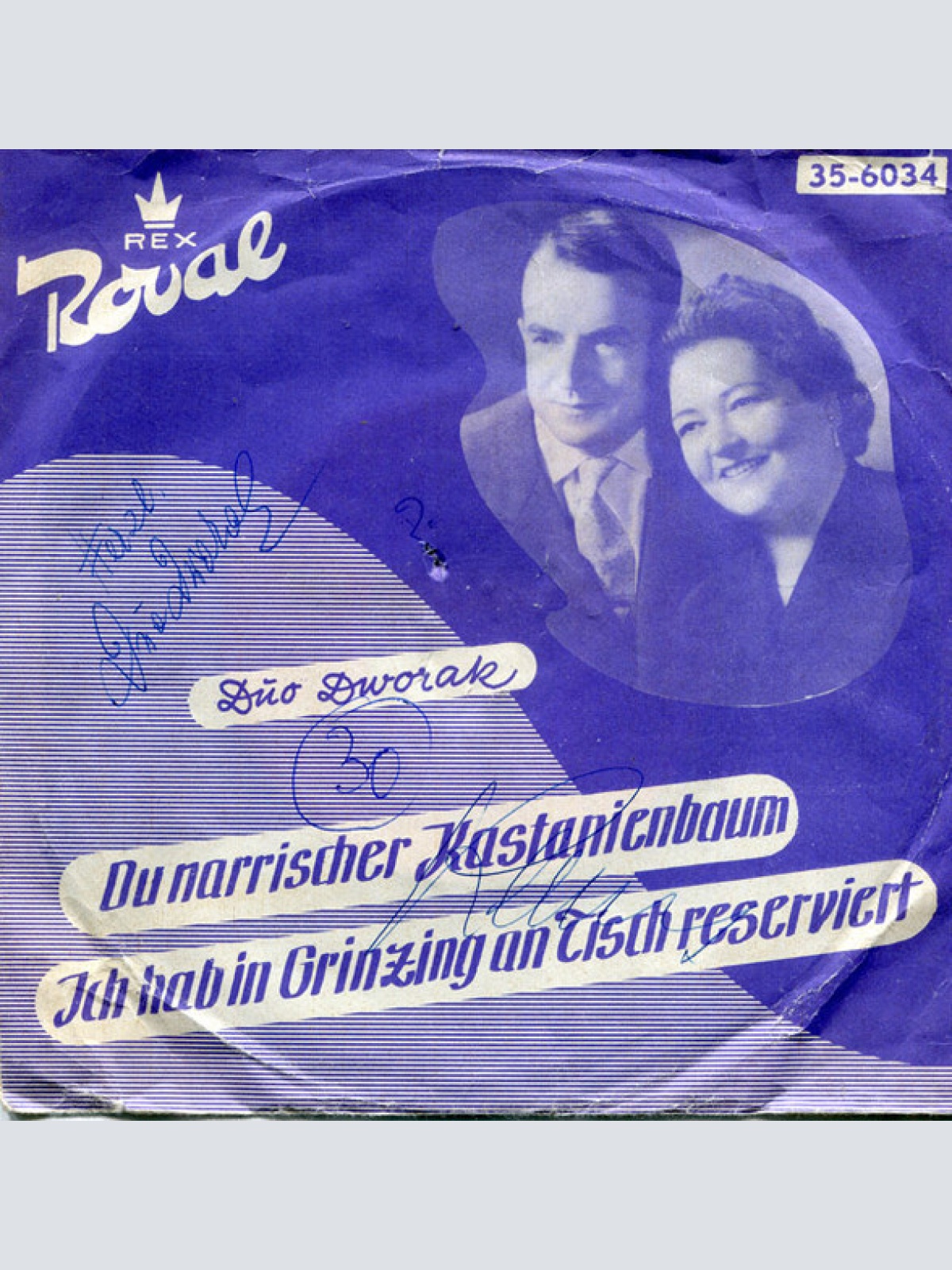 Vinyl / Duo Dworak - Du Narrischer Kastanienbaum / Ich Hab In Grinzing An Tisch Reserviert