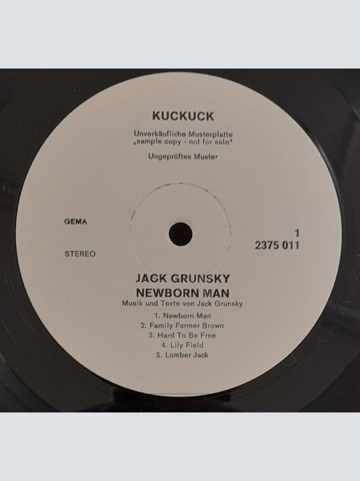 Vinyl / Jack Grunsky - Newborn Man