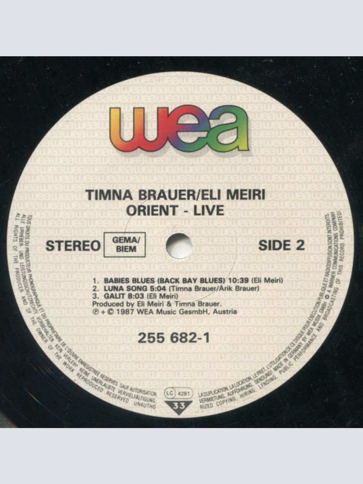 Vinyl / Timna Brauer - Eli Meiri* - Orient Live