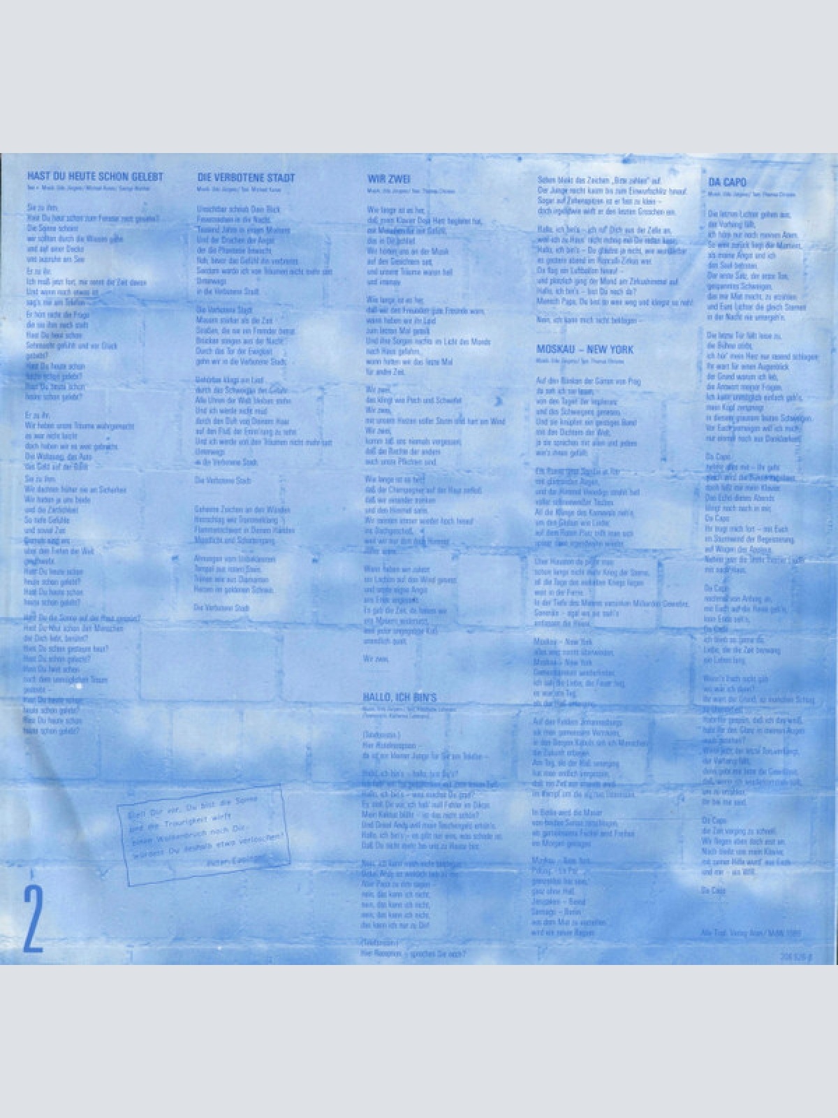 Vinyl / Udo Jürgens - Das Blaue Album