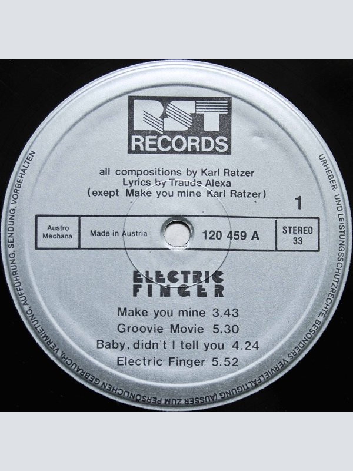 Vinyl / Karl Ratzer - Electric Finger