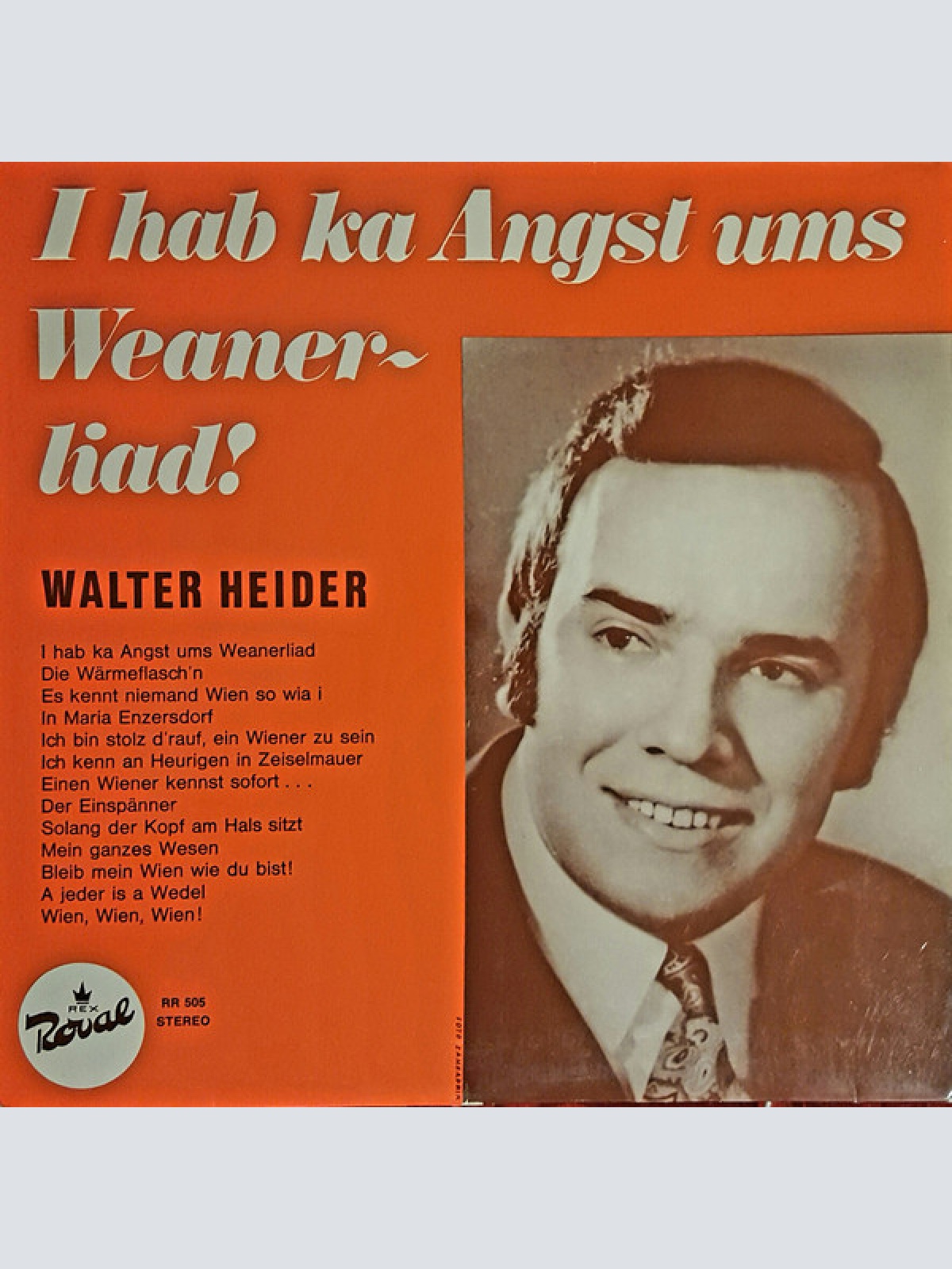 Vinyl / Walter Heider - I Hab Ka Angst Ums Weanerliad