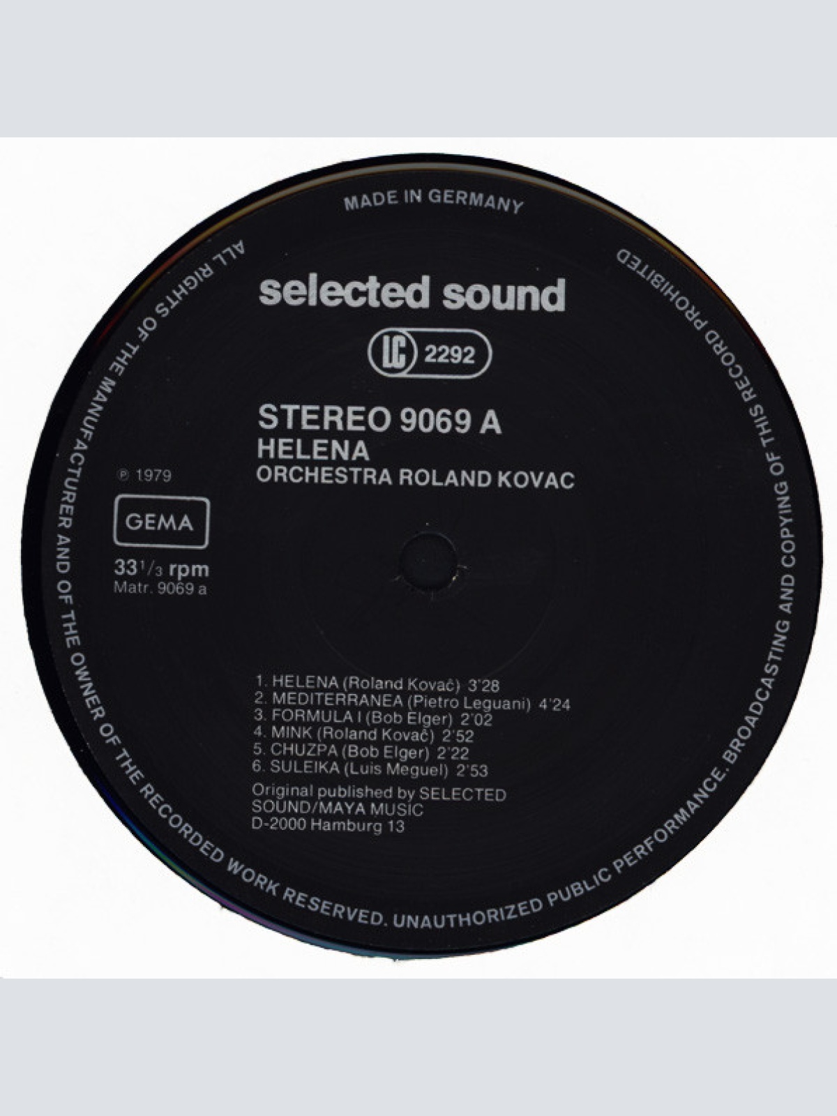 Vinyl / Orchestra Roland Kovaĉ* - Helena