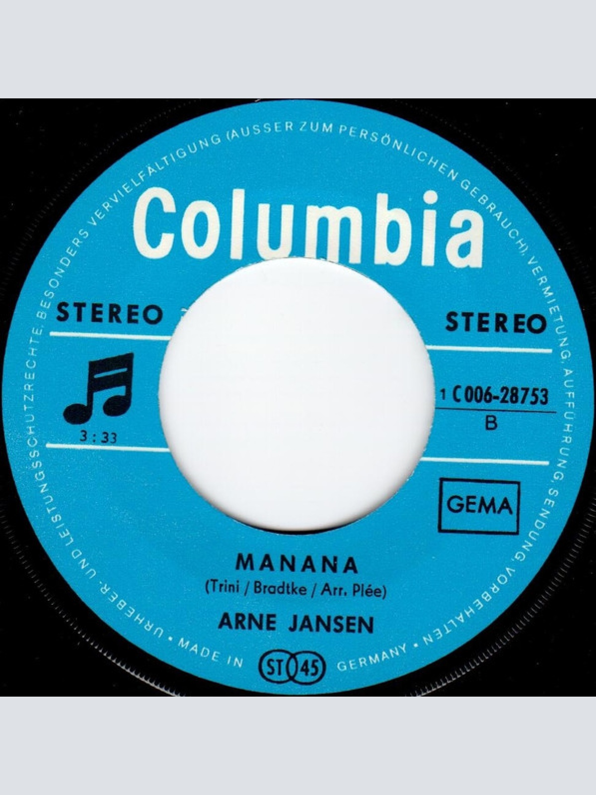 Vinyl / Arne Jansen (2) - Tränen Der Liebe / Mañana