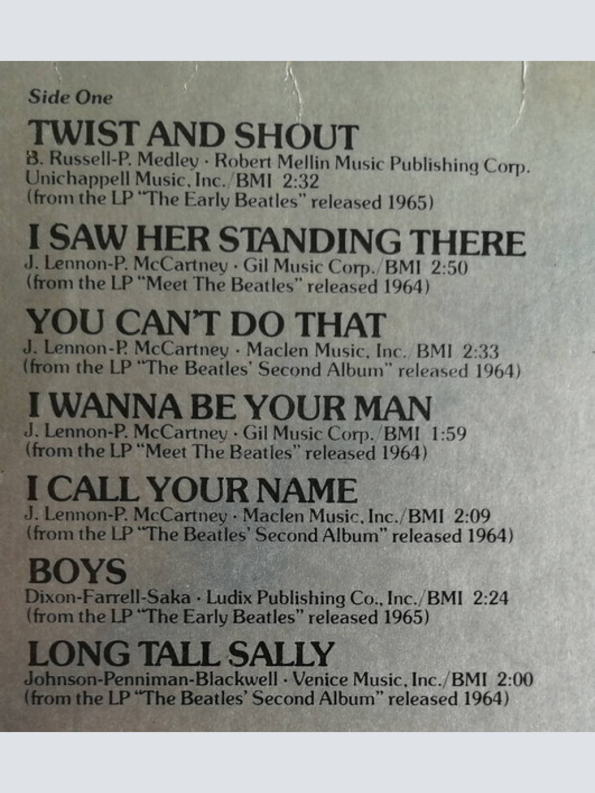 Vinyl / The Beatles - Rock 'N' Roll Music