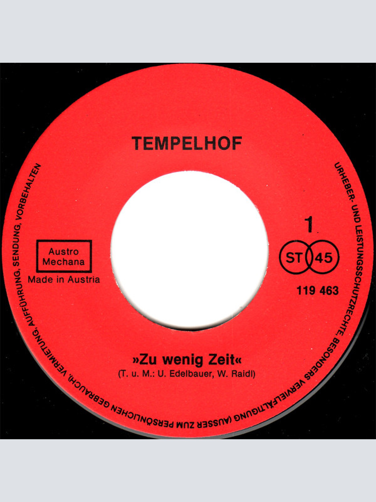 Vinyl / Tempelhof (4) - Zuwenig Zeit / Message