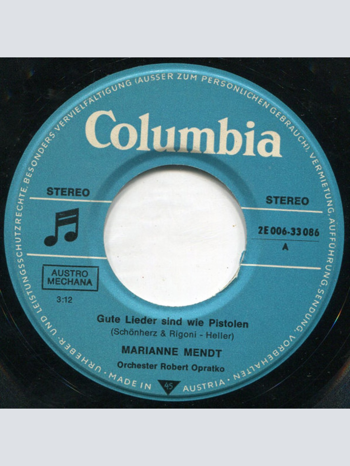 Vinyl / Marianne Mendt - Gute Lieder Sind Wie Pistolen