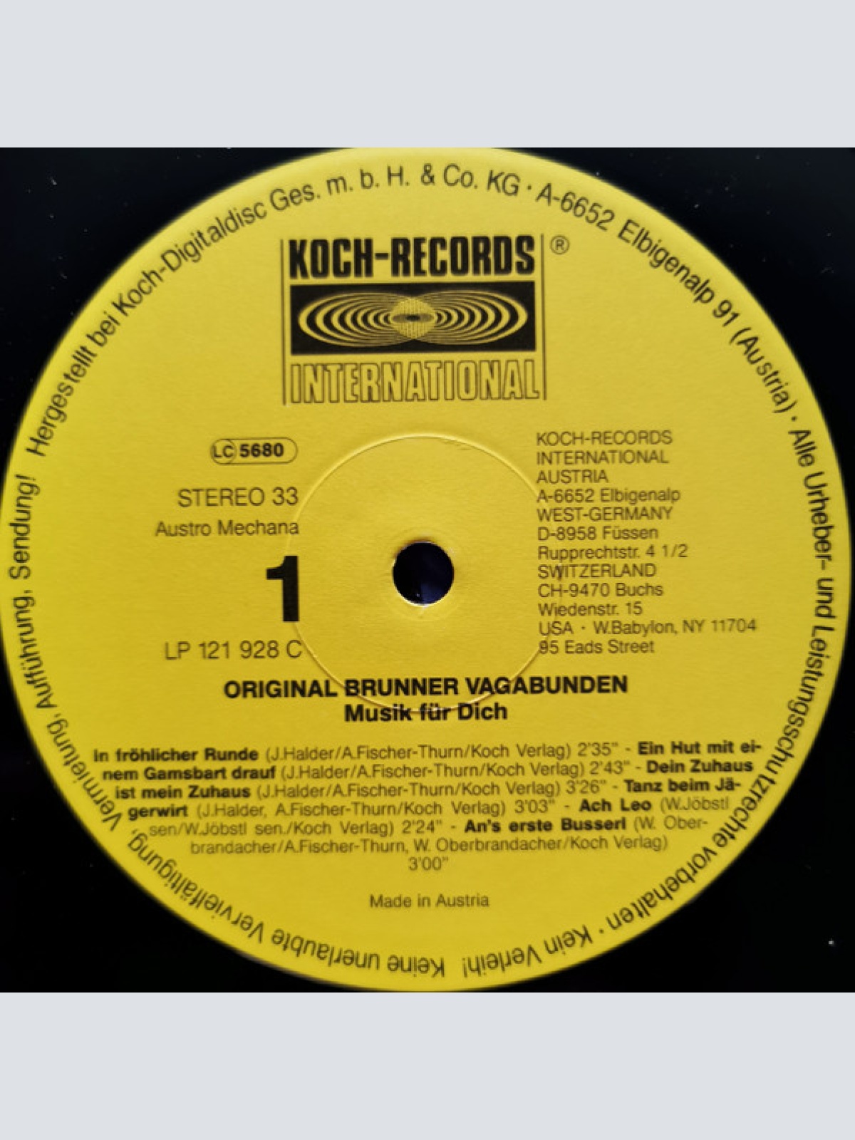 Vinyl / Orig. Brunner Vagabunden* - Musik Für Dich