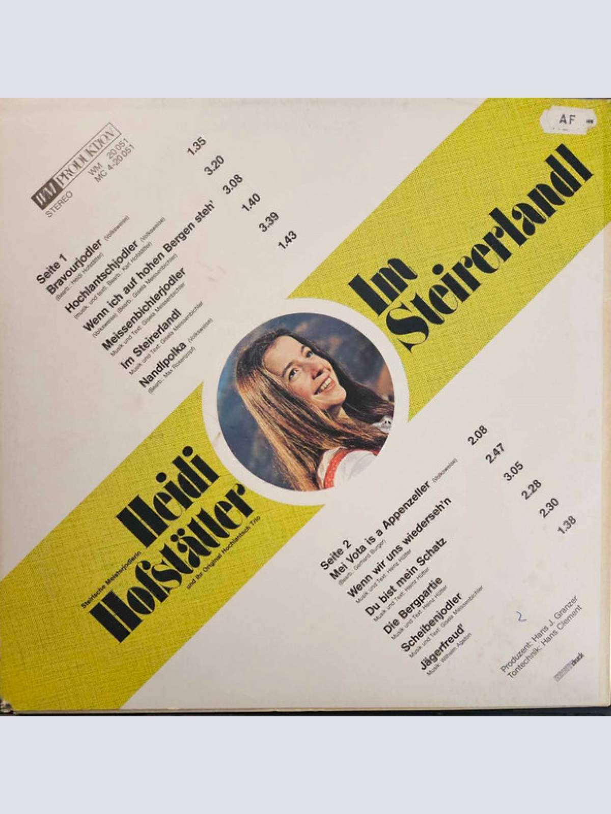 Vinyl / Heidi Hofstätter Und Ihr Original Hochlantsch Trio - Im Steirerlandl