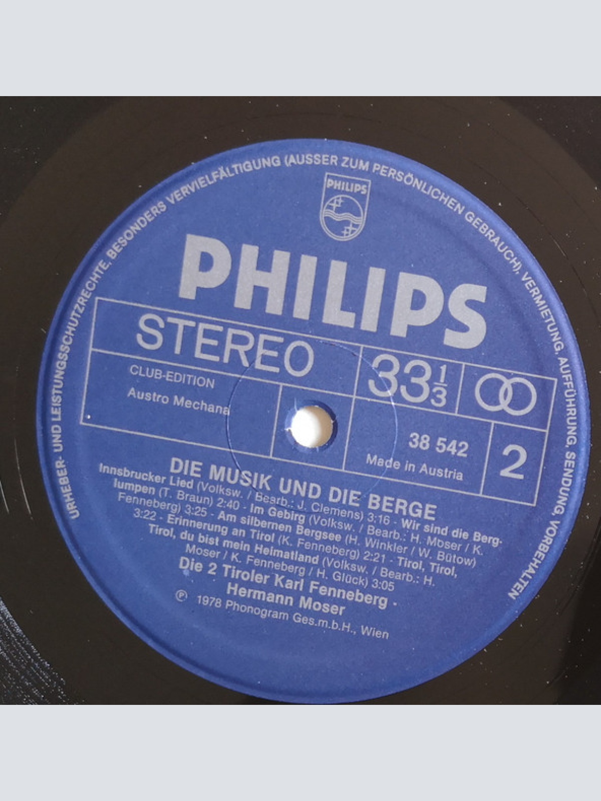 Vinyl / Die 2 Tiroler Karl Fenneberg ~ Hermann Moser* - Die Musik Und Die Berge