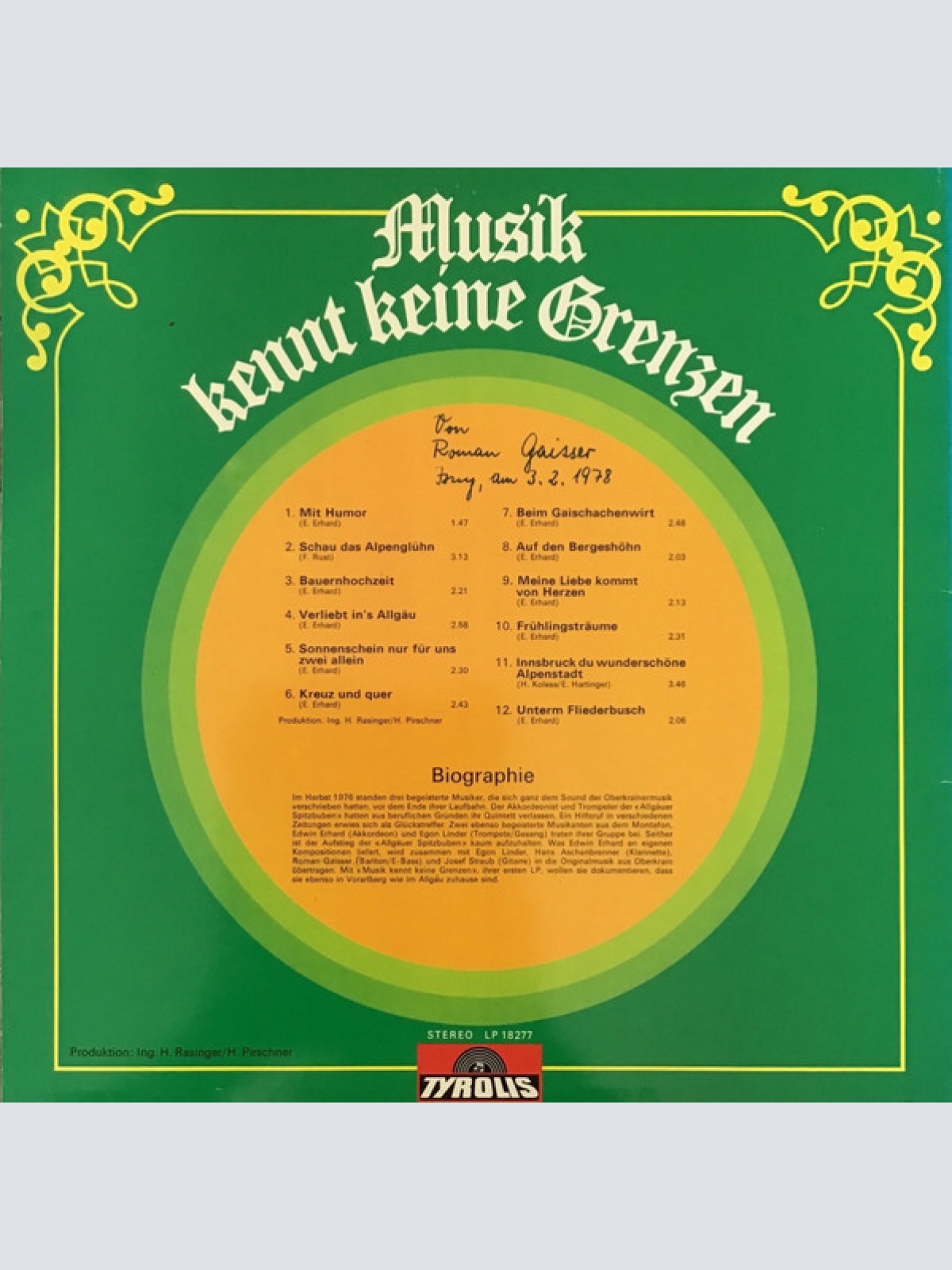 Vinyl / Allgäuer Spitzbuben - Musik Kennt Keine Grenzen
