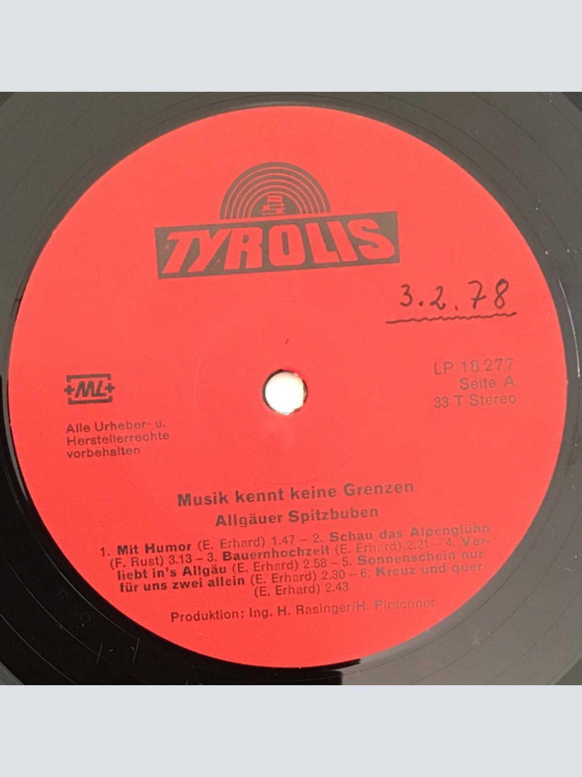 Vinyl / Allgäuer Spitzbuben - Musik Kennt Keine Grenzen