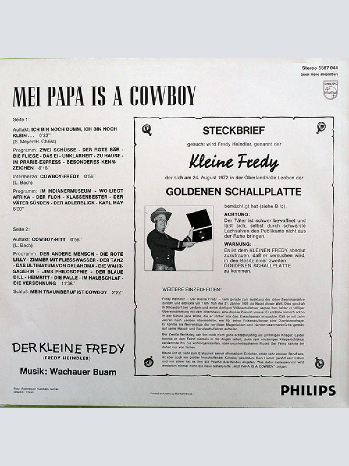 Vinyl / Der Kleine Fredy* - Mei Papa Is A Cowboy