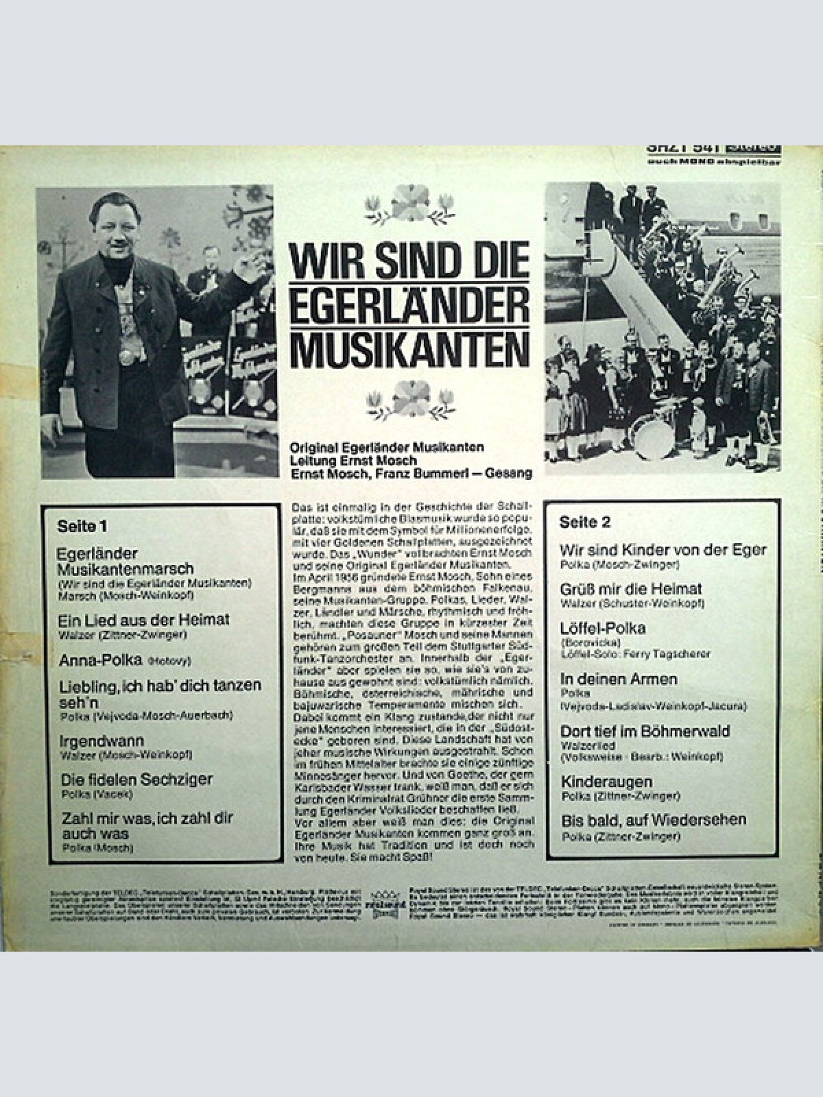 Vinyl / Ernst Mosch Und Seine Original Egerländer Musikanten - Wir Sind Die Egerländer Musikanten