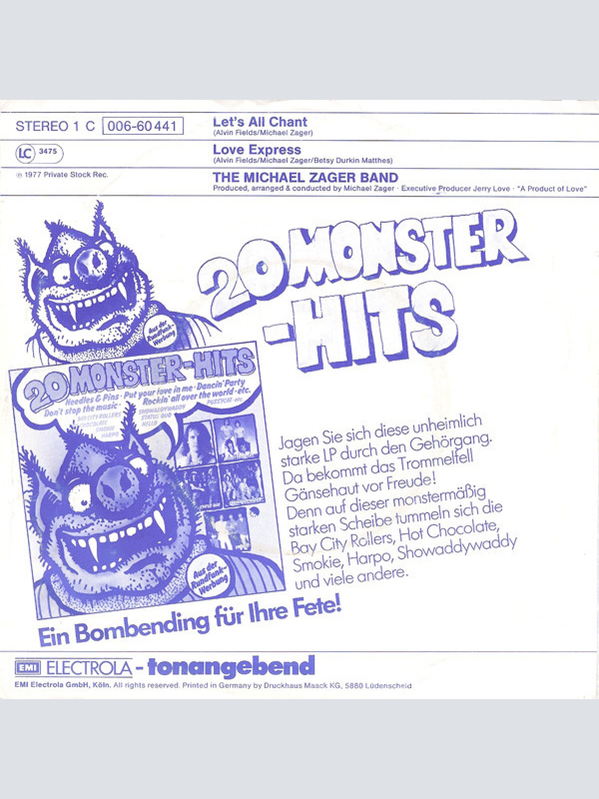 Vinyl / The Michael Zager Band - Let's All Chant