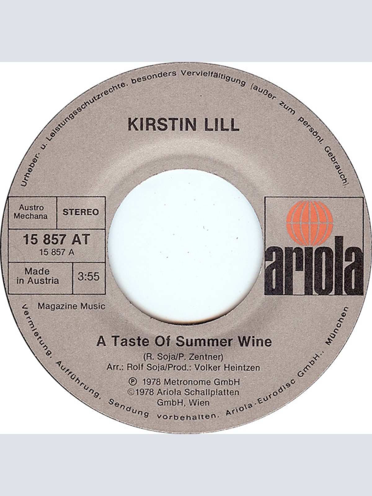 Vinyl / Kirstin Lill - A Taste Of Summer Wine