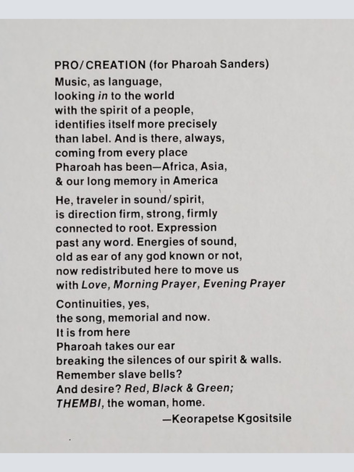 Vinyl / Pharoah Sanders - Thembi