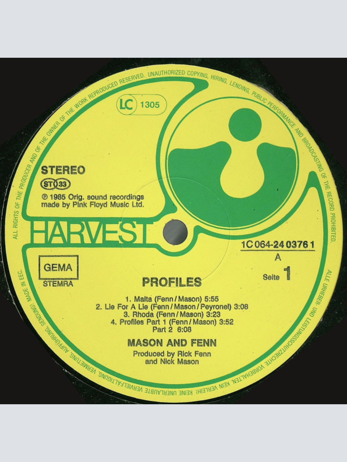 Vinyl / Mason* + Fenn* - Profiles