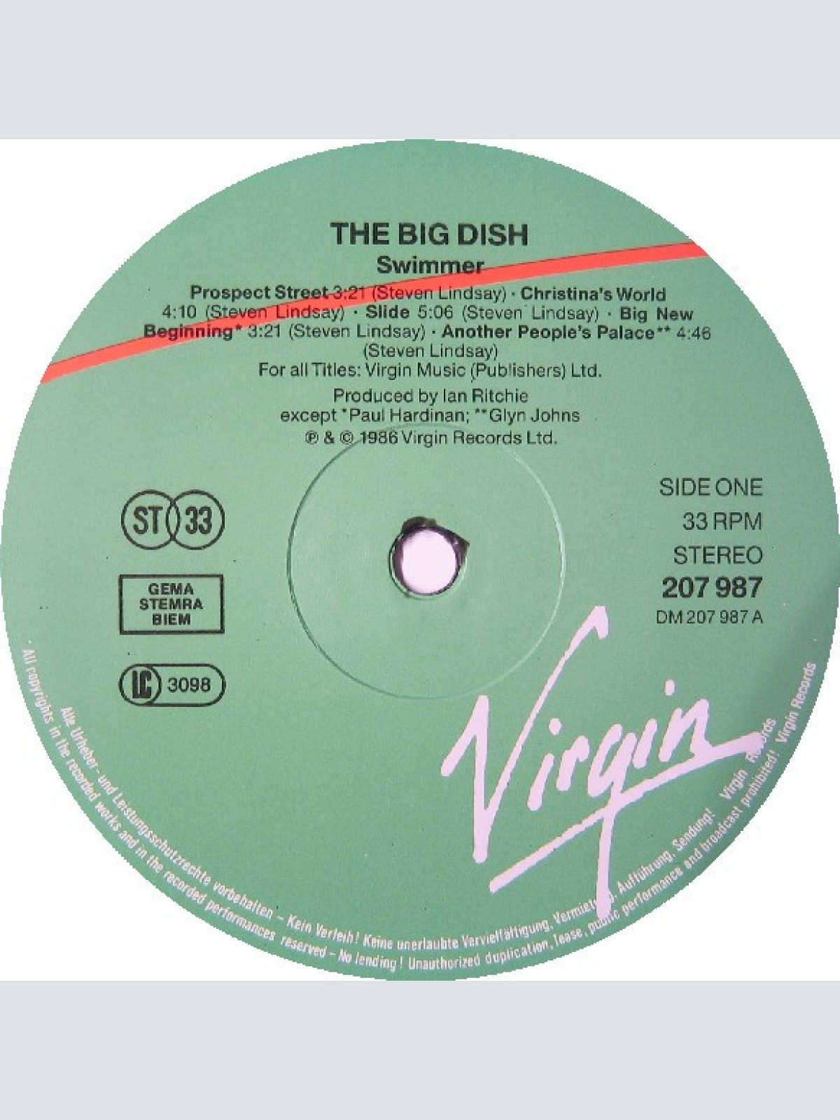 Vinyl / The Big Dish - Swimmer