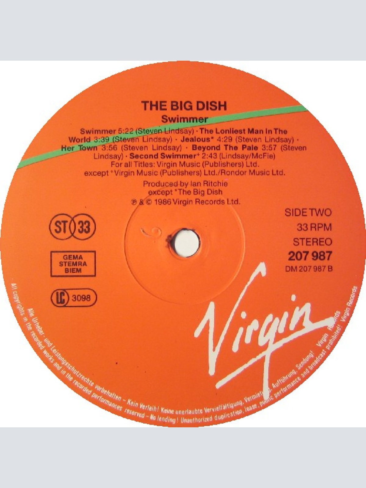 Vinyl / The Big Dish - Swimmer