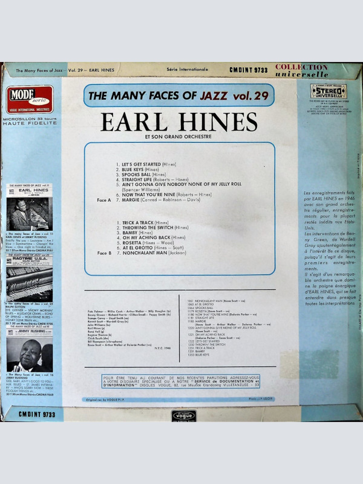 Vinyl / Earl Hines Et Son Grand Orchestre* - The Many Faces Of Jazz Vol.29