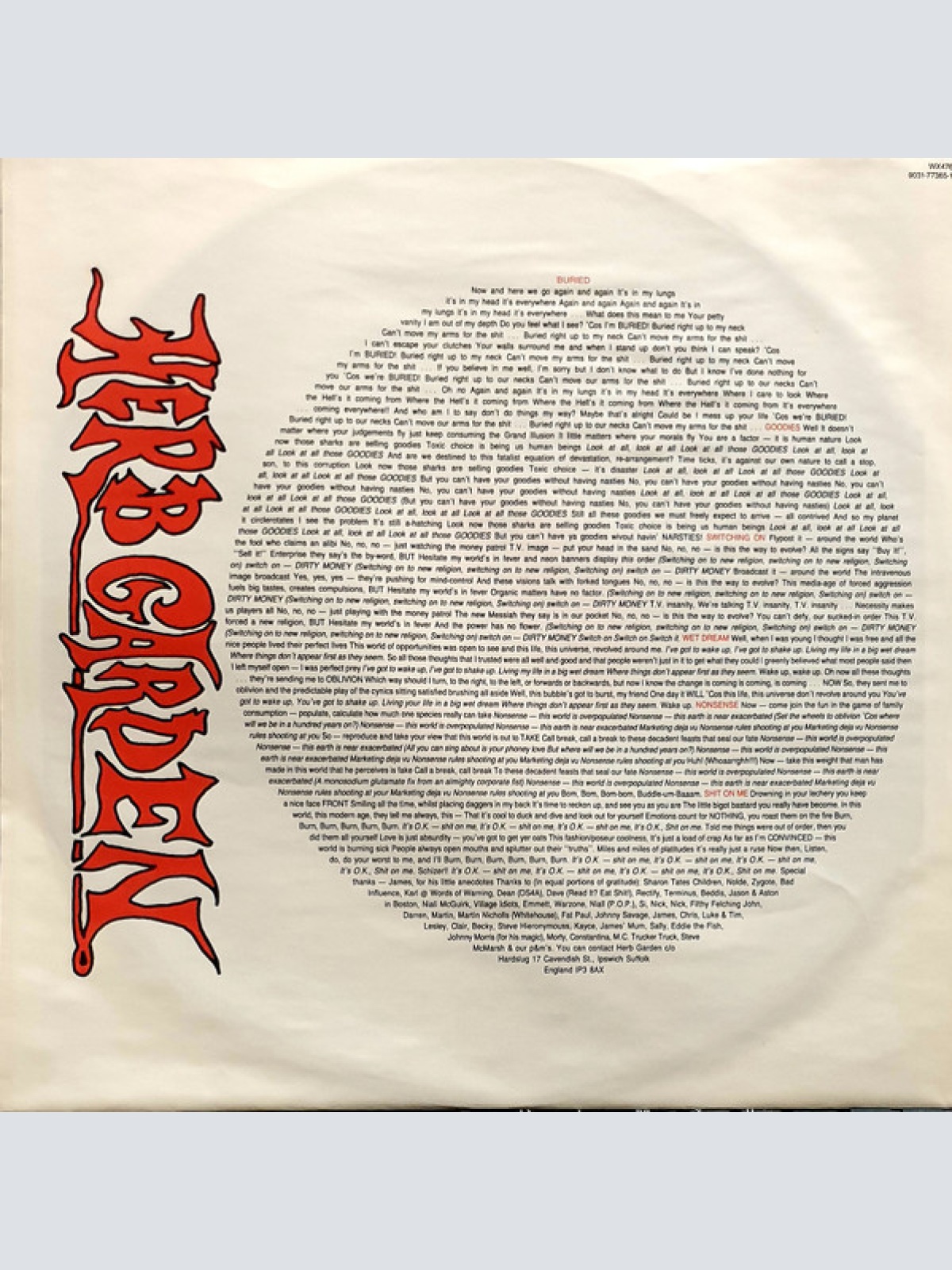 Vinyl / Herb Garden - Destructive Natural Agent