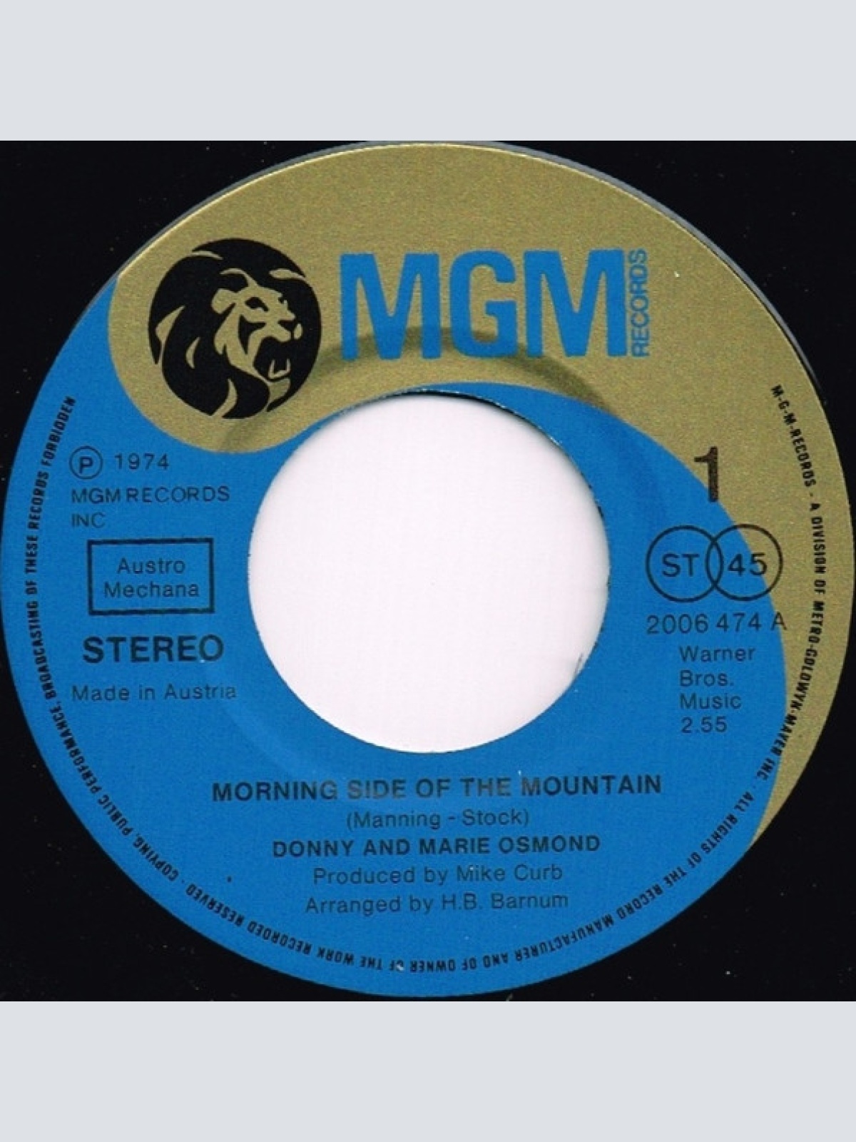 Vinyl / Donny & Marie Osmond - Morning Side Of The Mountain