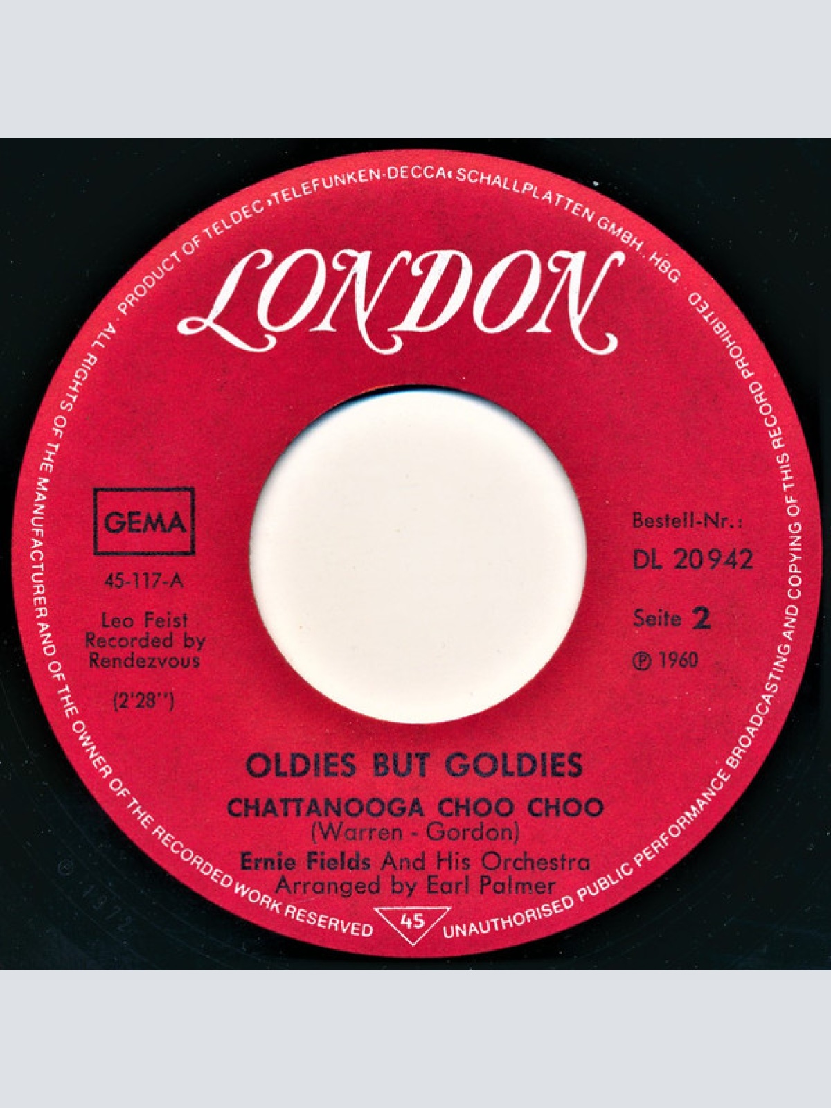 Vinyl / Ernie Fields And His Orchestra* - In The Mood / Chattanooga Choo Choo