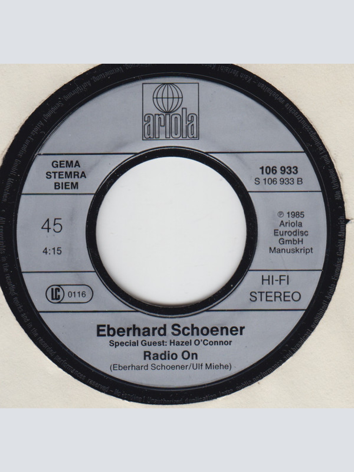 Vinyl / Eberhard Schoener - Why Don't You Answer