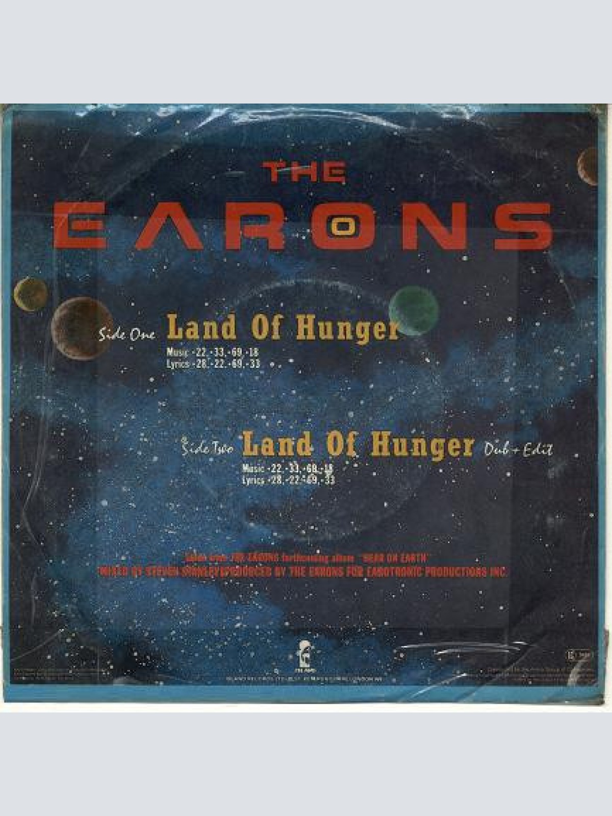 Vinyl / The Earons - Land Of Hunger