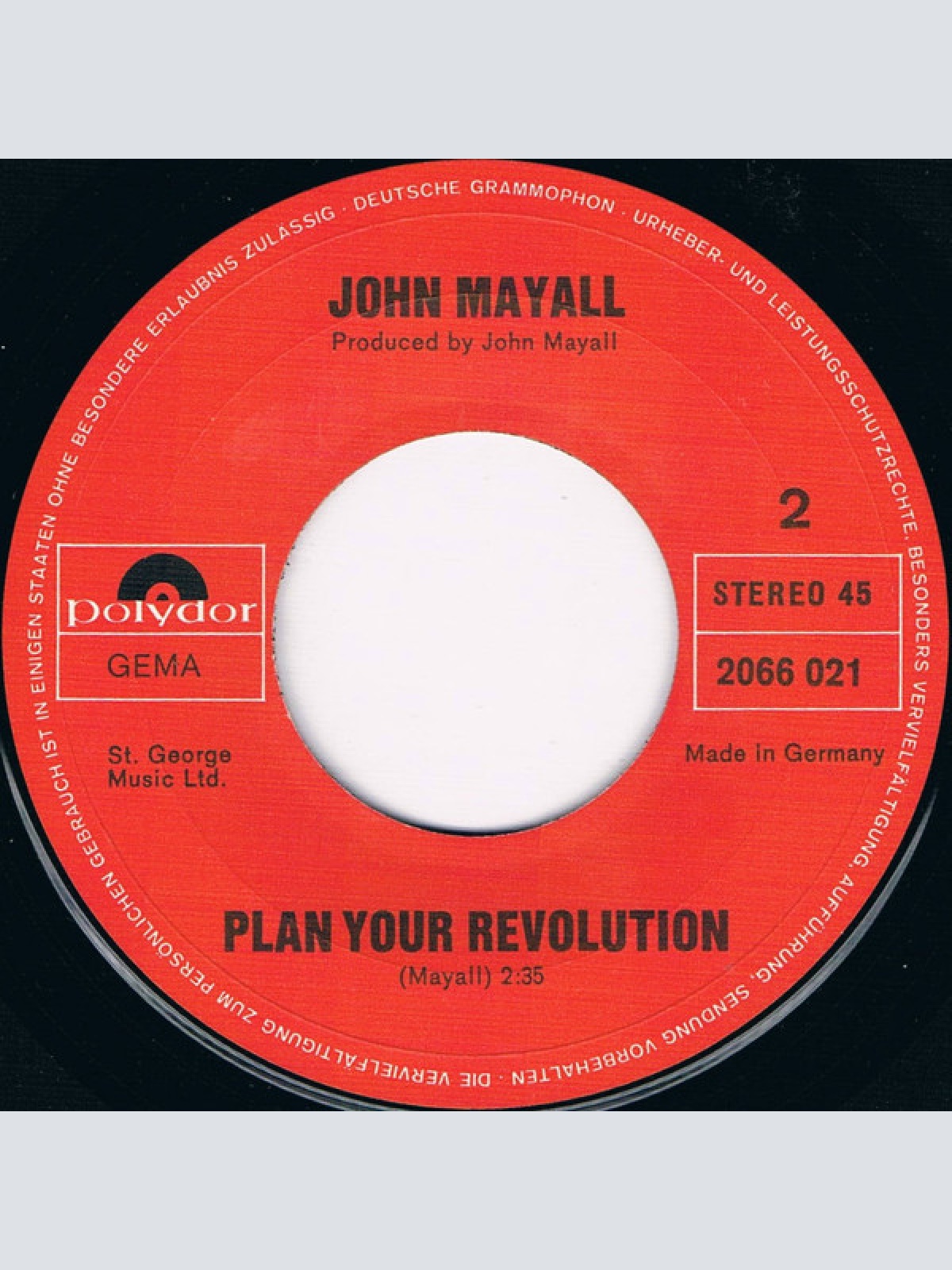 Vinyl / John Mayall - Thinking Of My Woman / Plan Your Revolution