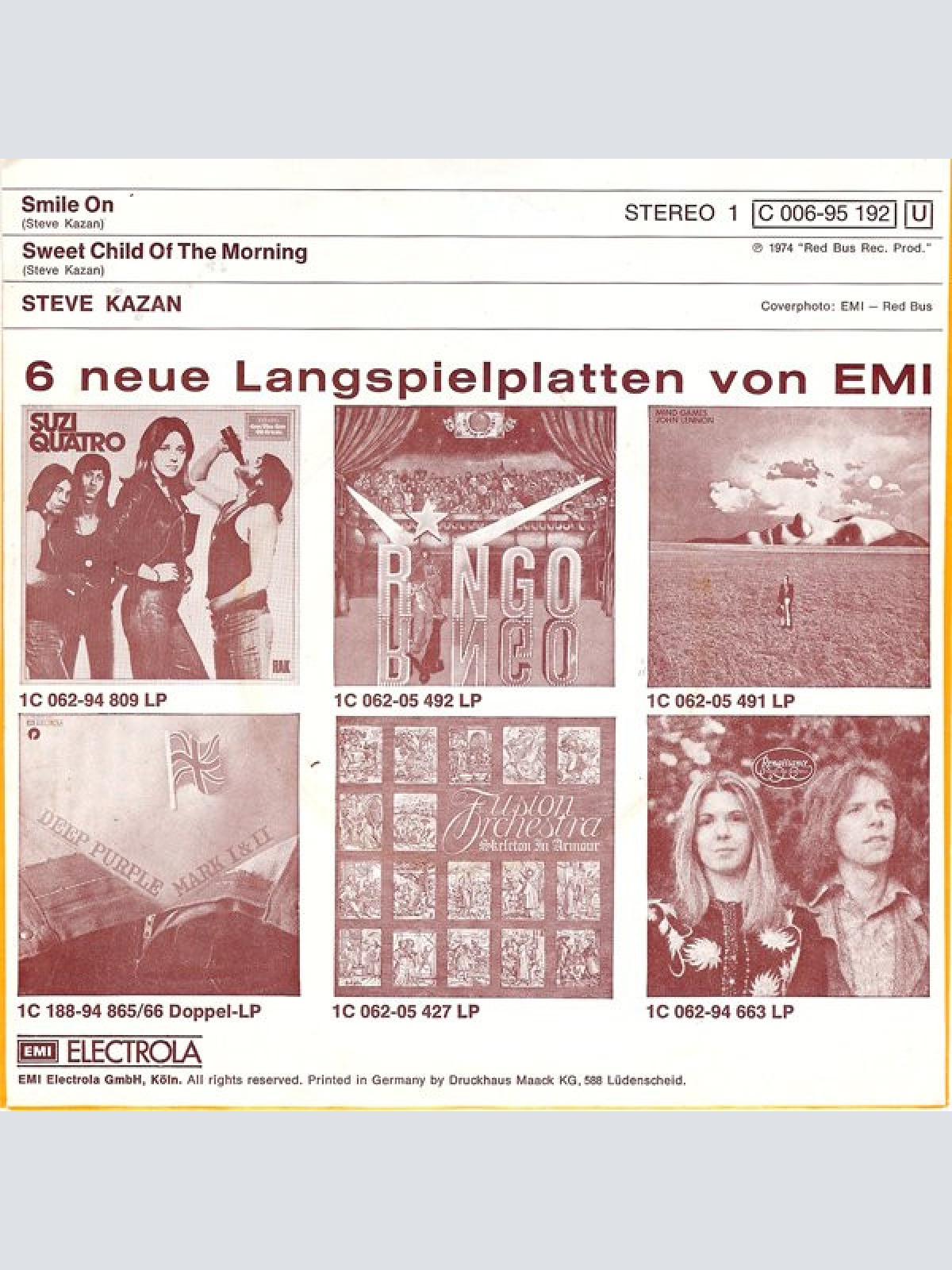 Vinyl / Steve Kazan - Smile On