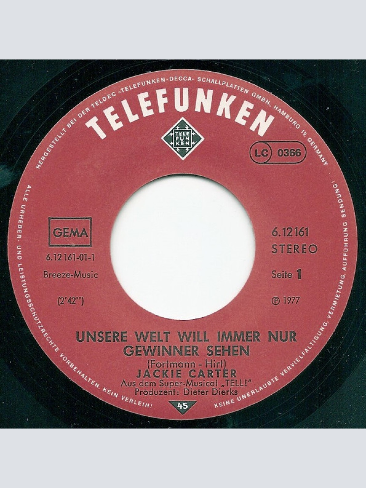 Vinyl / Jackie Carter - Unsere Welt Will Immer Nur Gewinner Sehen