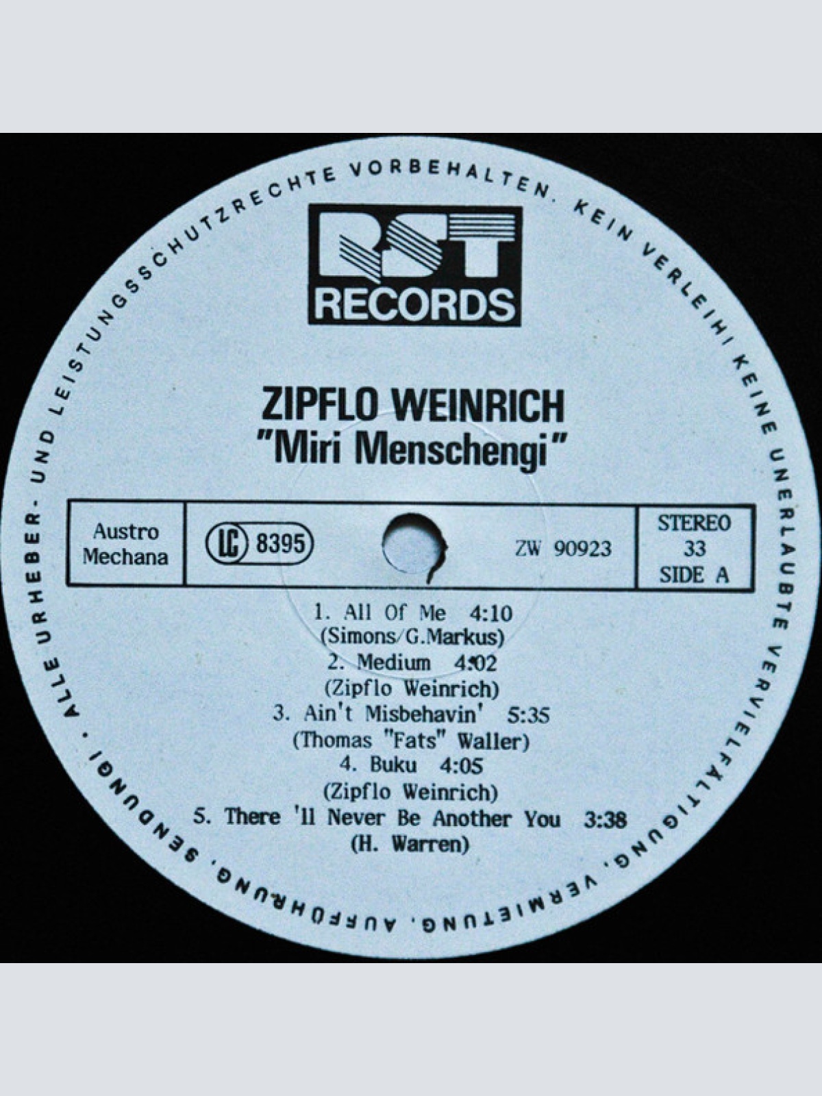 Vinyl / Zipflo Weinrich Quartett - Miri Menschengi