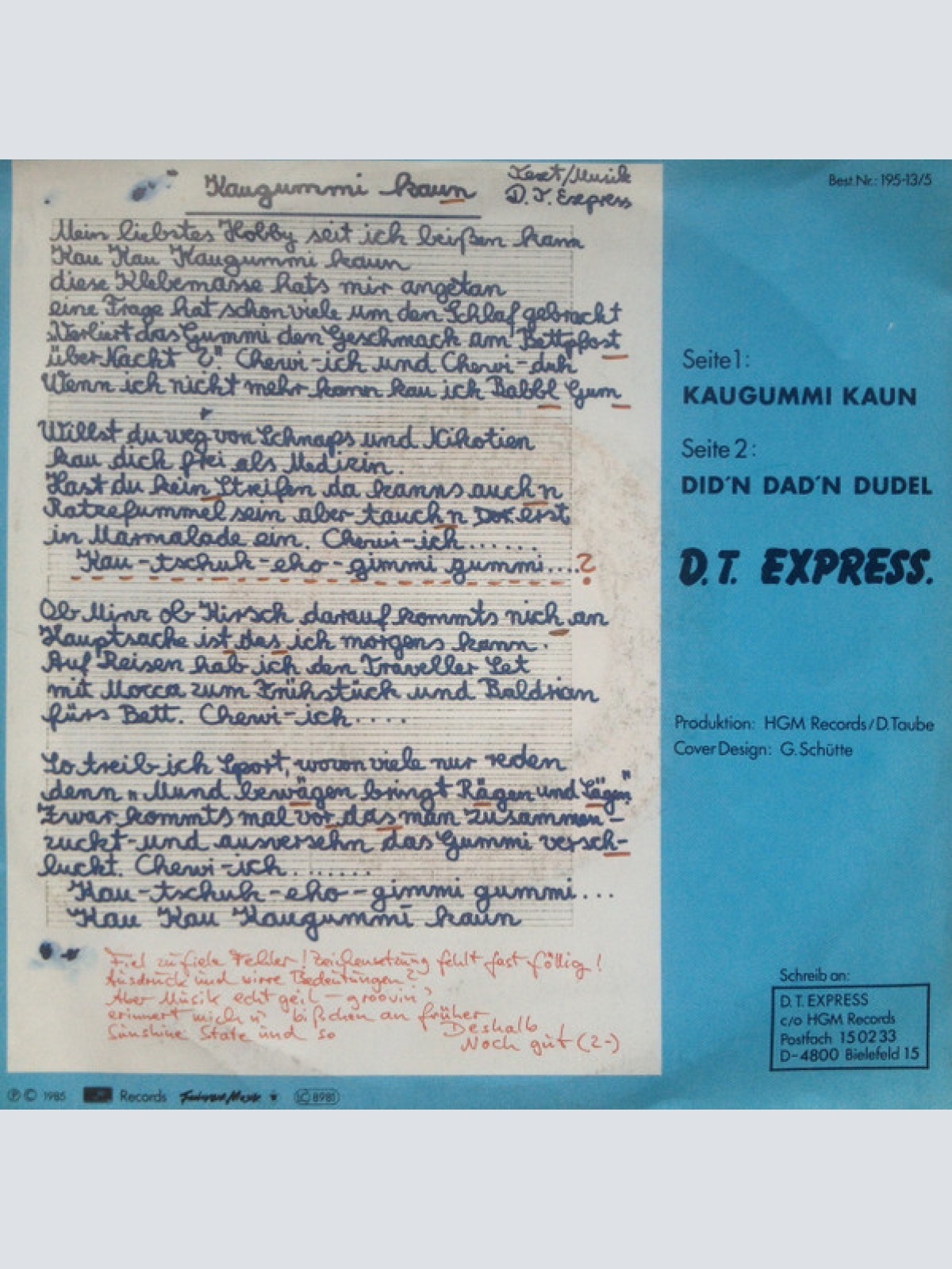 Vinyl / D.T. Express - Kaugummi Kaun