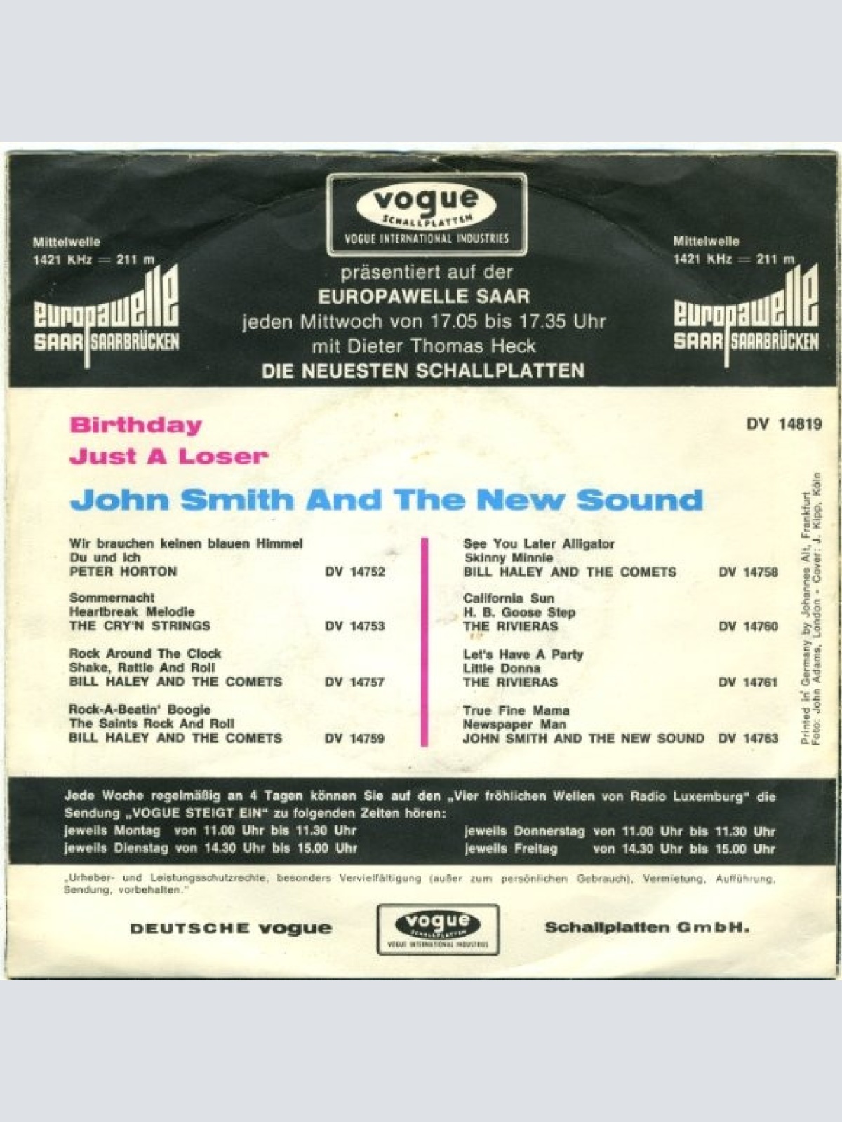 Vinyl / John Smith And The New Sound - Birthday