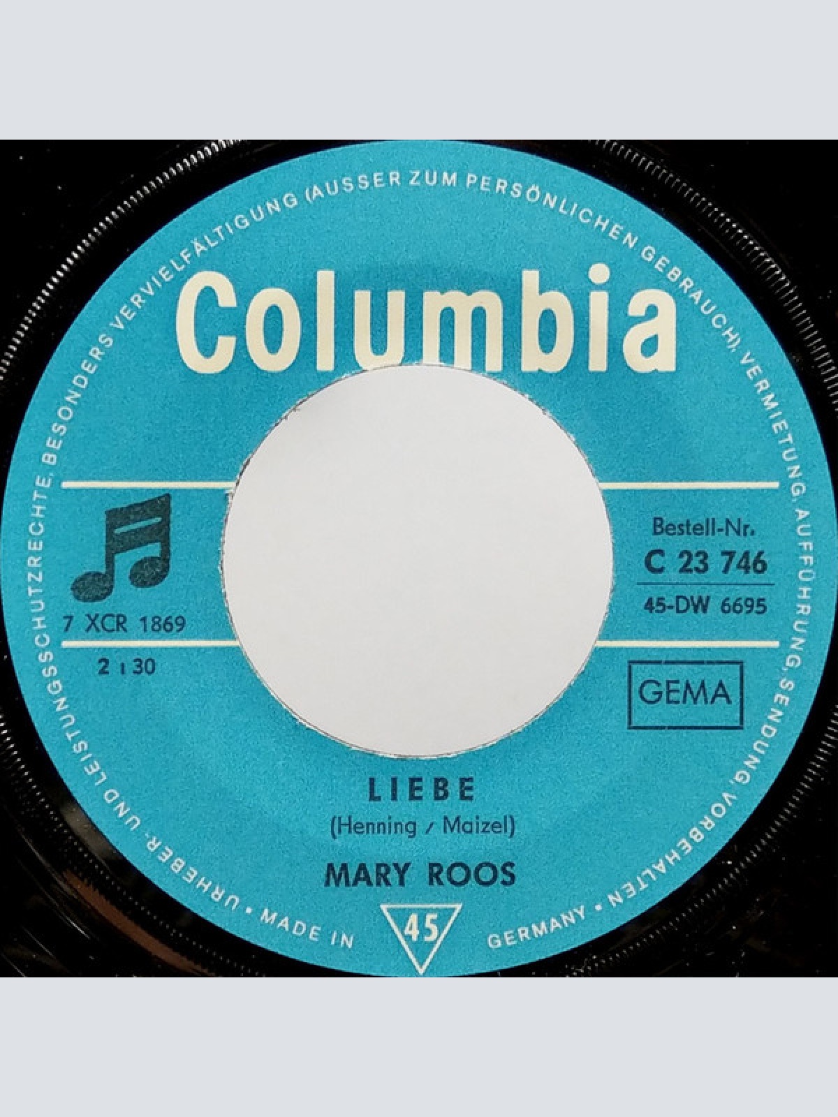 Vinyl / Mary Roos - Liebe / Nacht Und Nebel